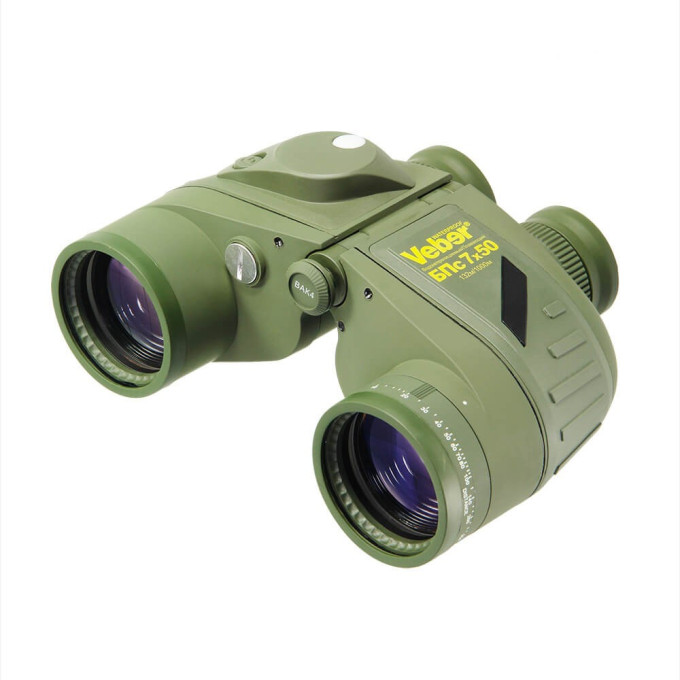 Бинокль VEBER WATERPROOF 7x50 БПС плавающий с компасом 25636